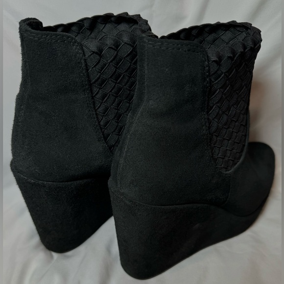 Hoss Intropia Kristin Black Wedge Ankle Boots - Picture 3 of 4